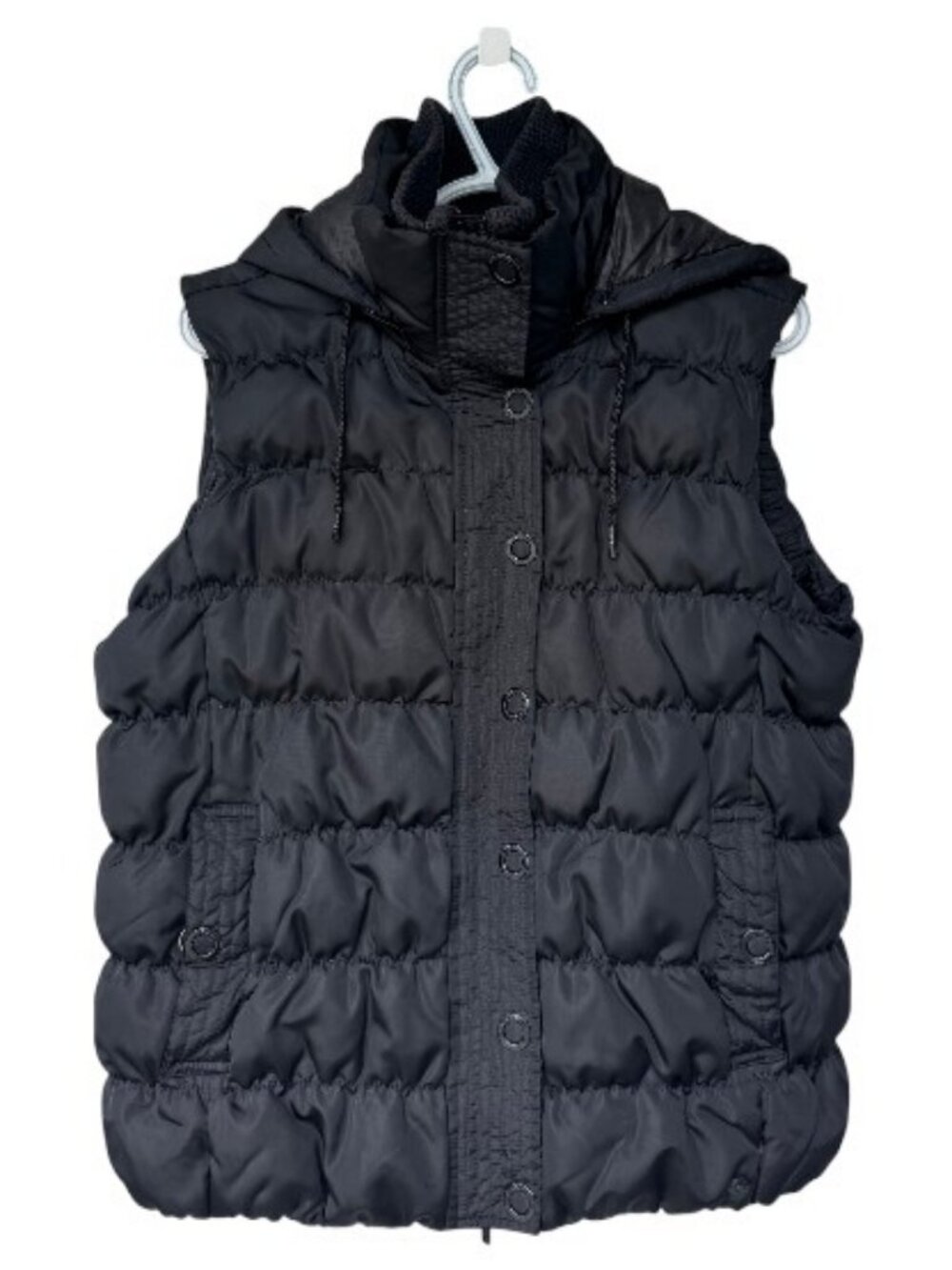 Mexx hooded sleeveless quilted puffer vest black unisex size M